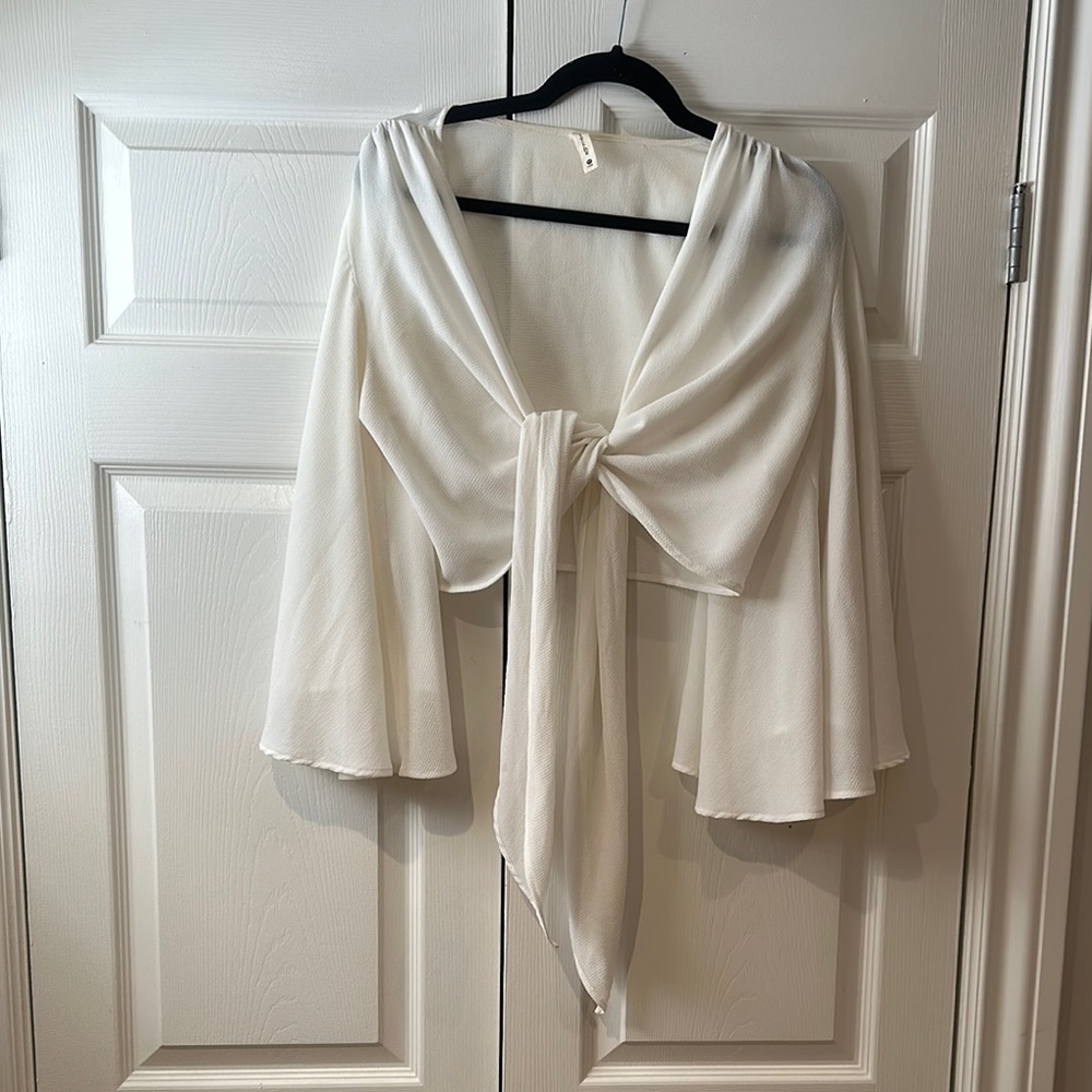 Urban Outfitters Cream Tie-Front Blouse
